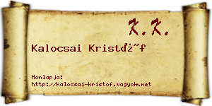 Kalocsai Kristóf névjegykártya
