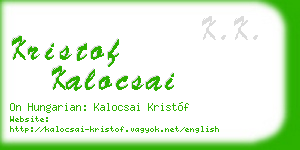 kristof kalocsai business card